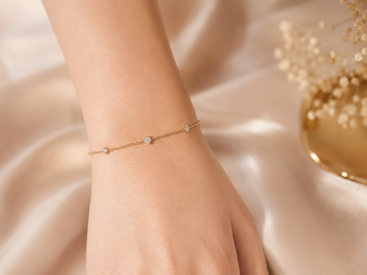 Pulsera de diamantes pave