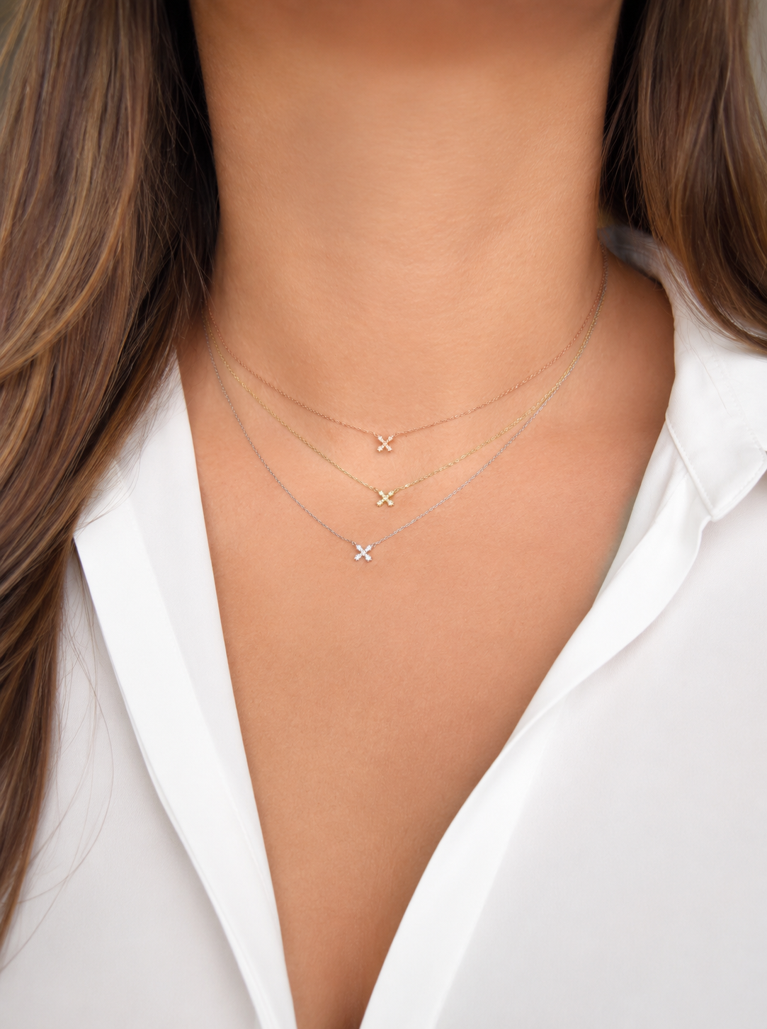 collar trébol de diamantes