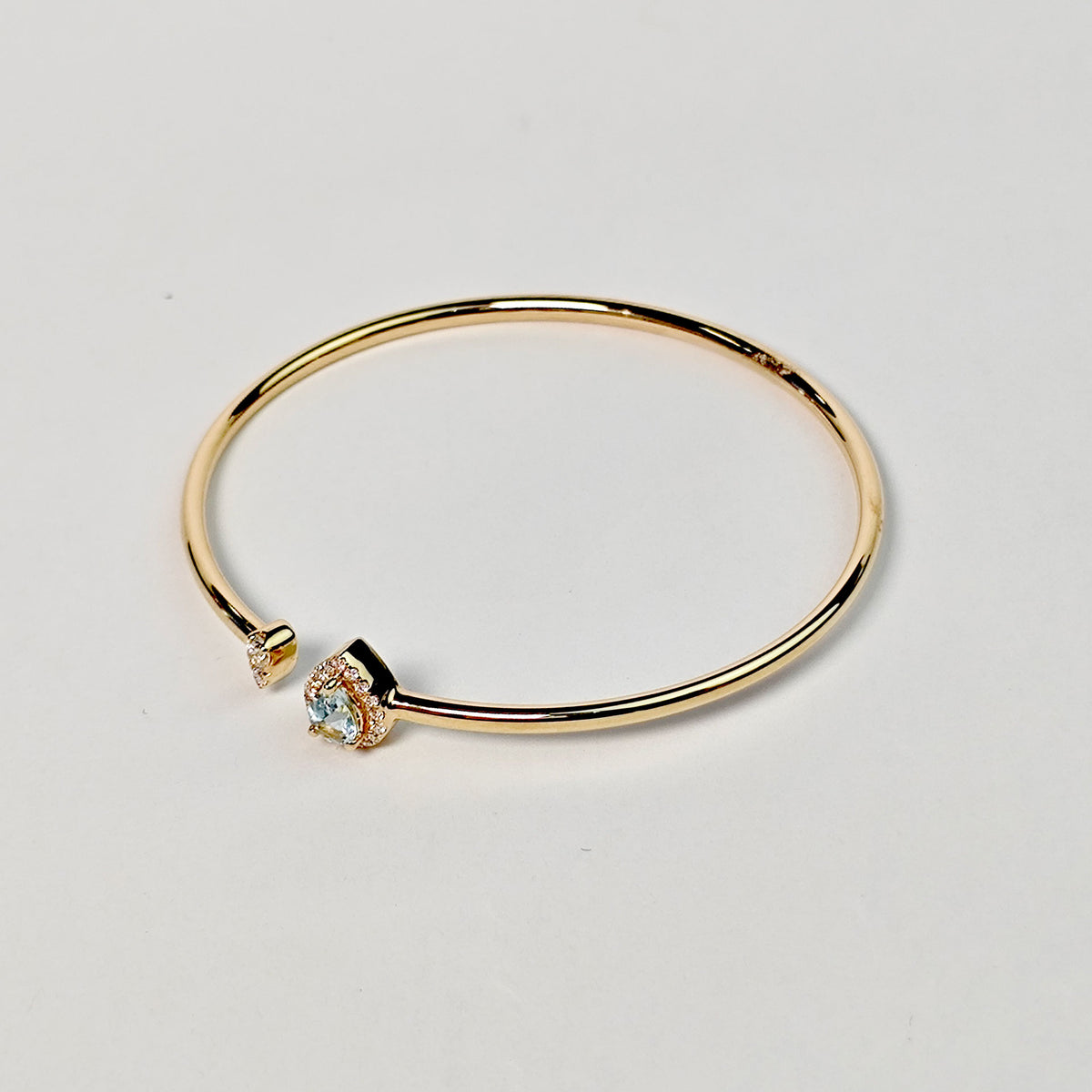 Brazalete Gota De Aguamarina y Diamantes