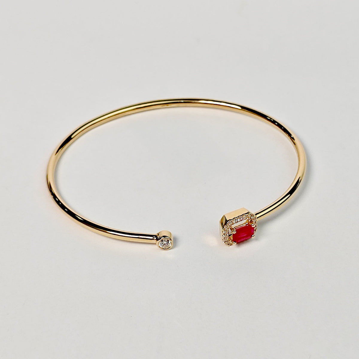 Brazalete Gota De Rubí y Diamantes