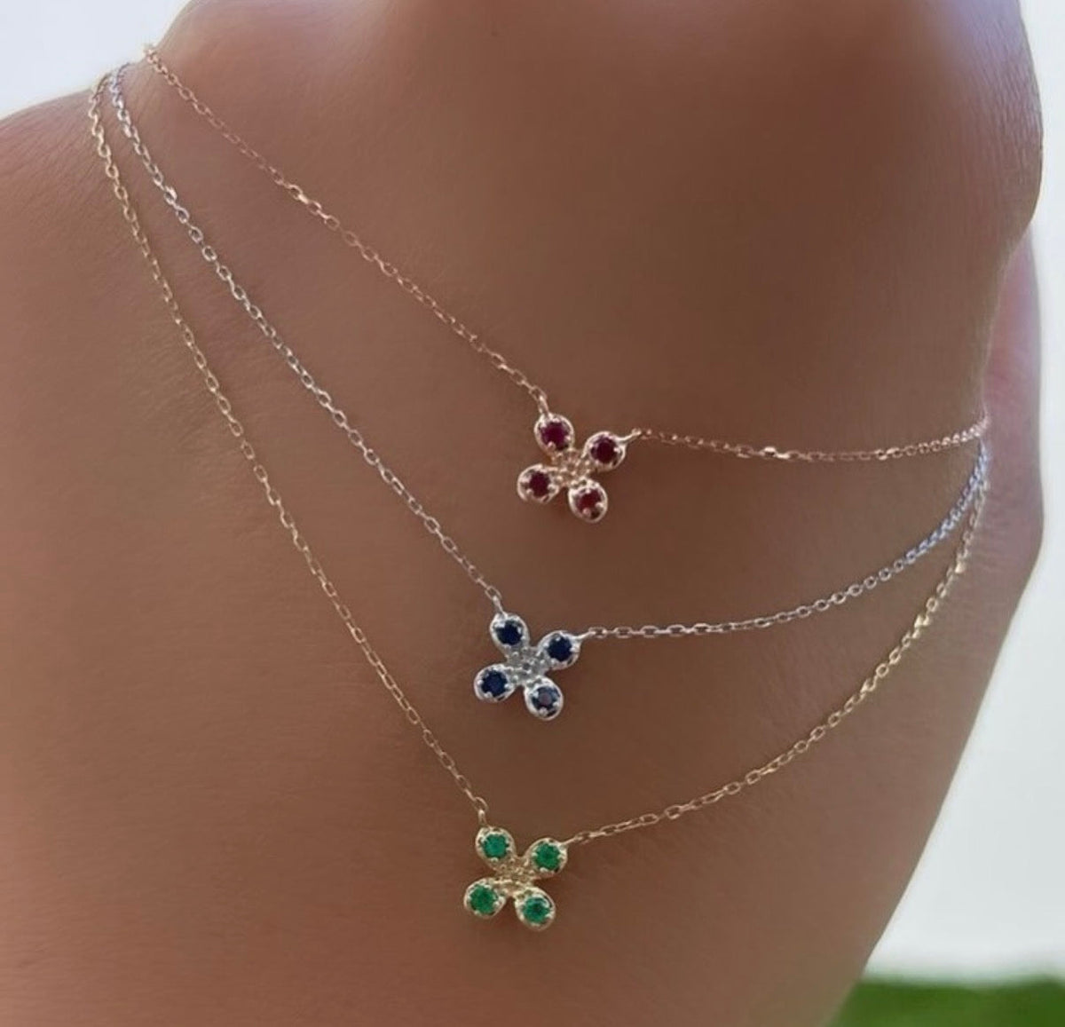 Collar flor rubies