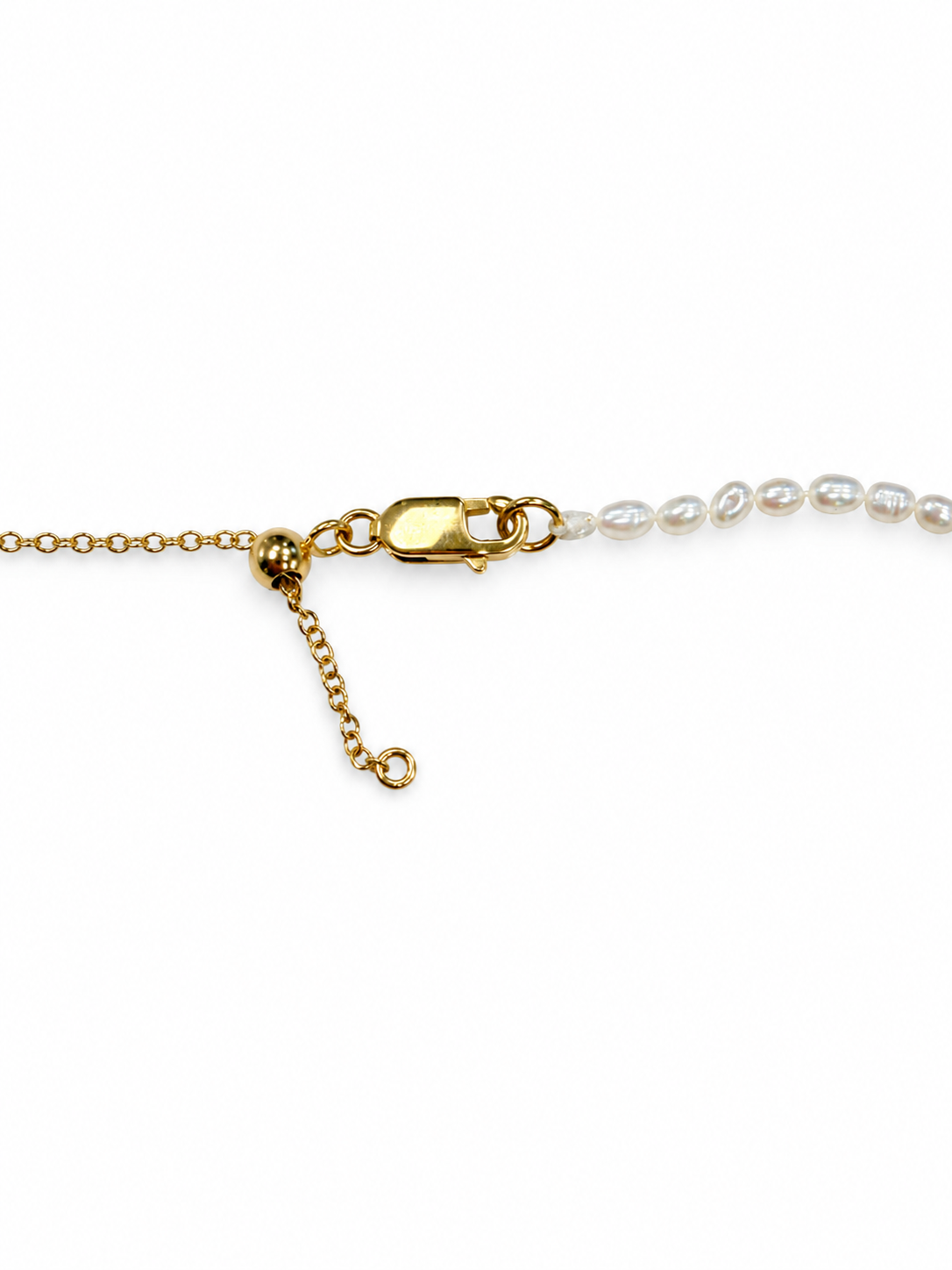 Choker de perla arroz mini  ajustable