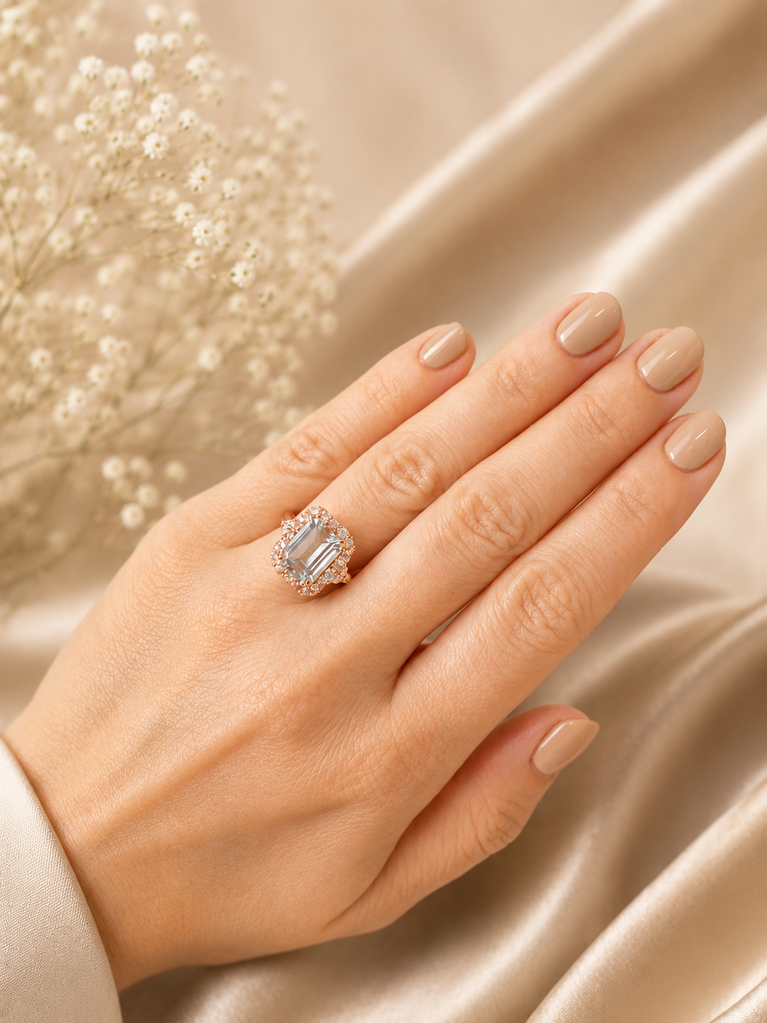 Anillo Catalina: Aguamarina, Amatista, Amatista Rosa, Topacio Azul, Tanzanita con Diamantes