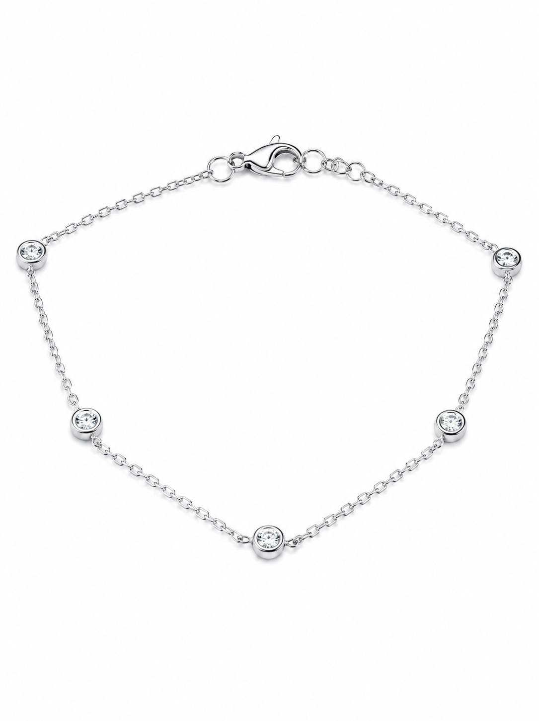 Pulsera de 5 diamantes biselados