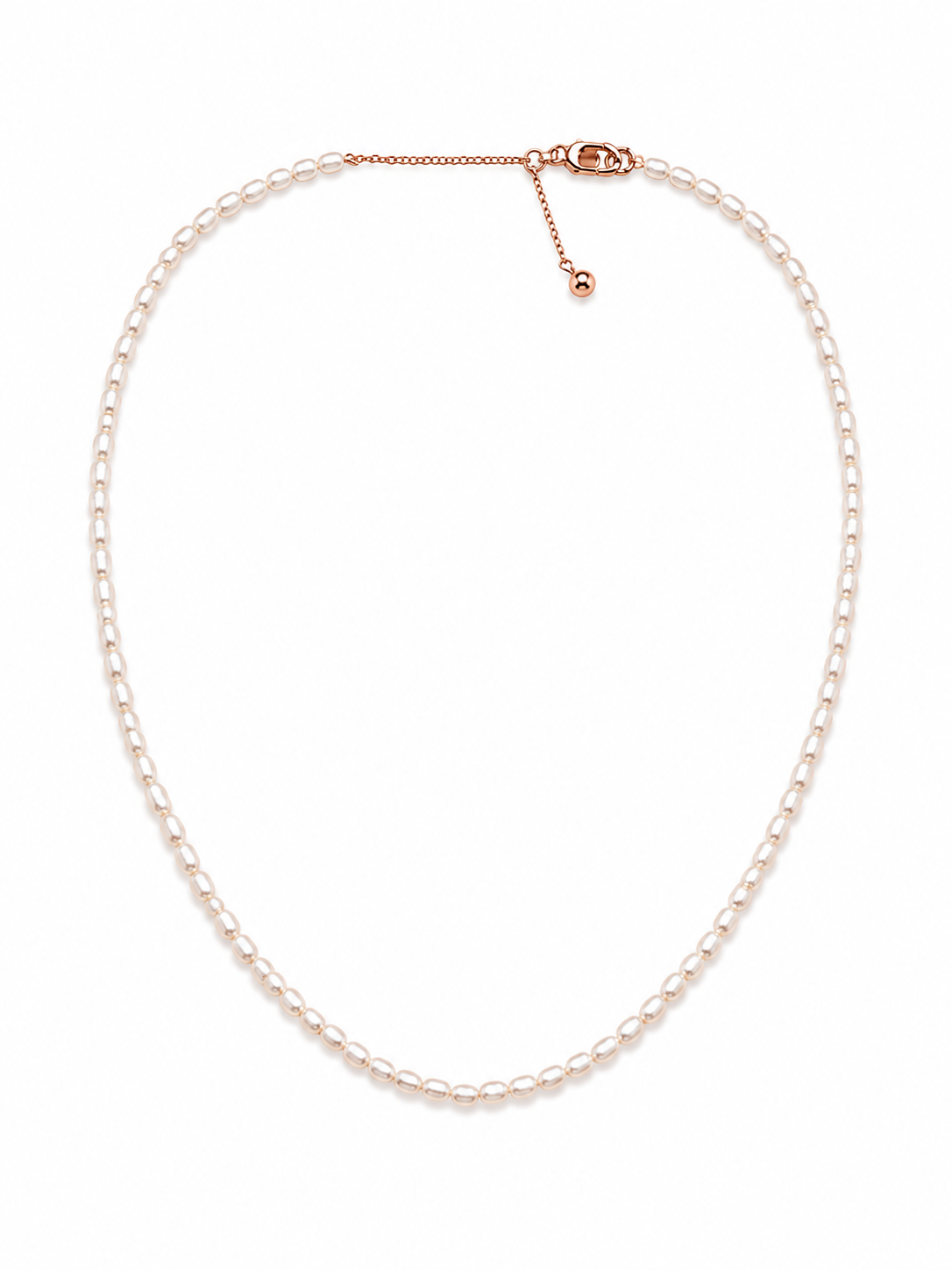 Choker de perla arroz mini  ajustable