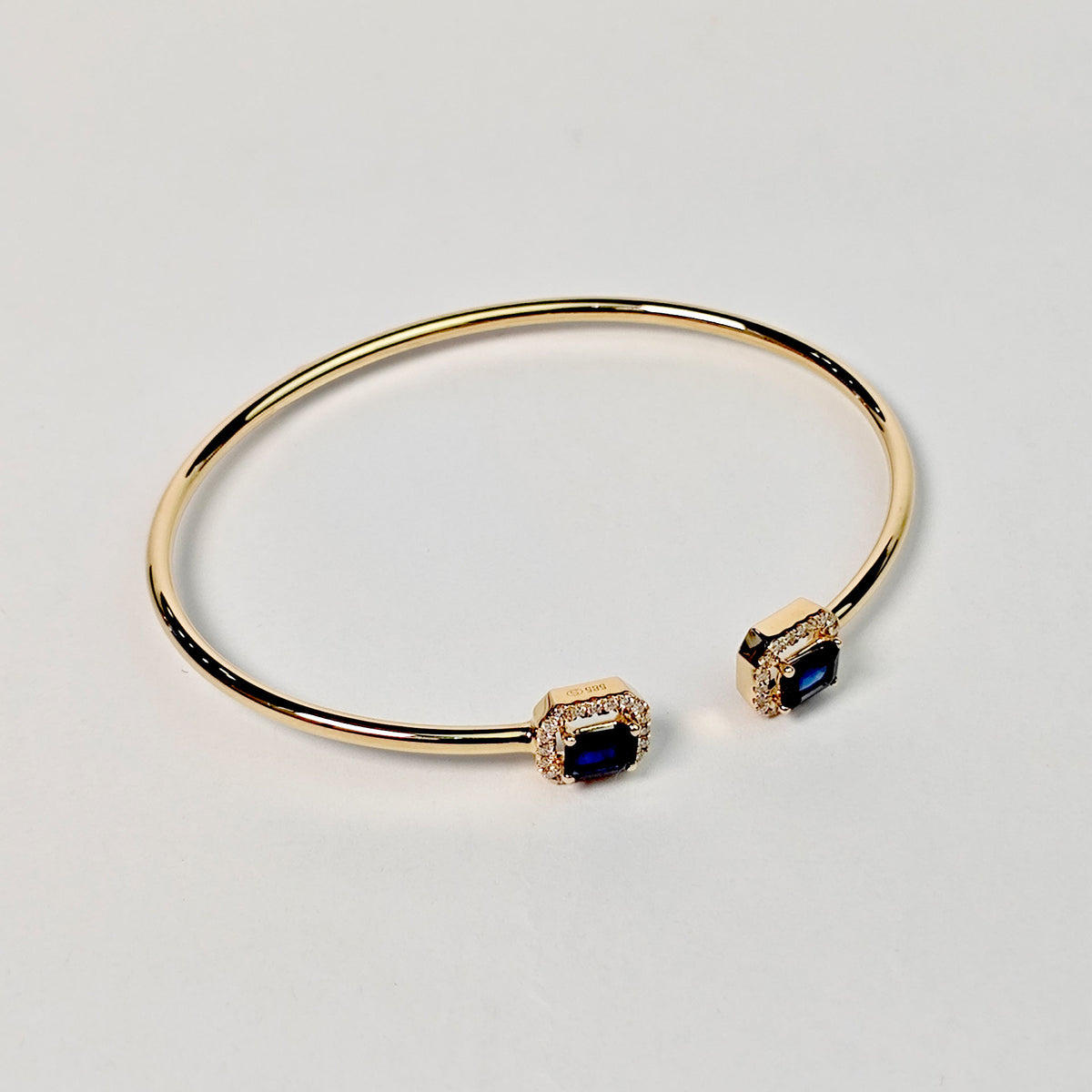 Brazalete Doble Cuadro Zafiro con Diamantes