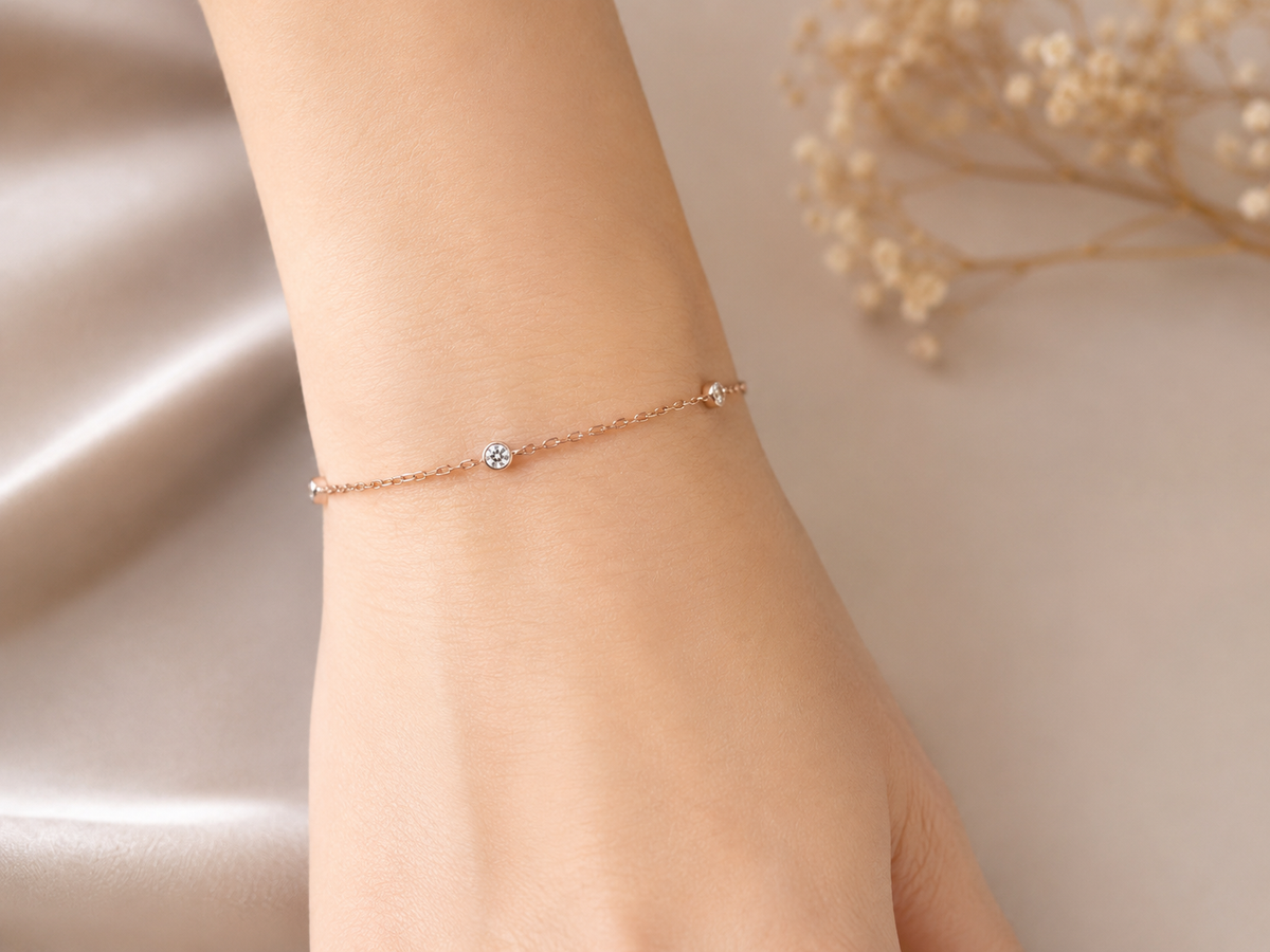 Pulsera de 5 diamantes biselados