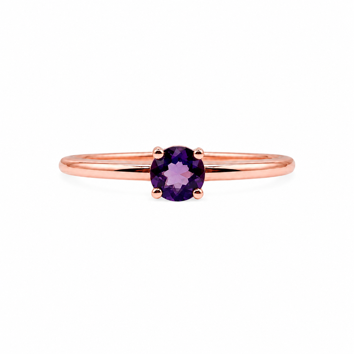 Anillo Solitario Amatista