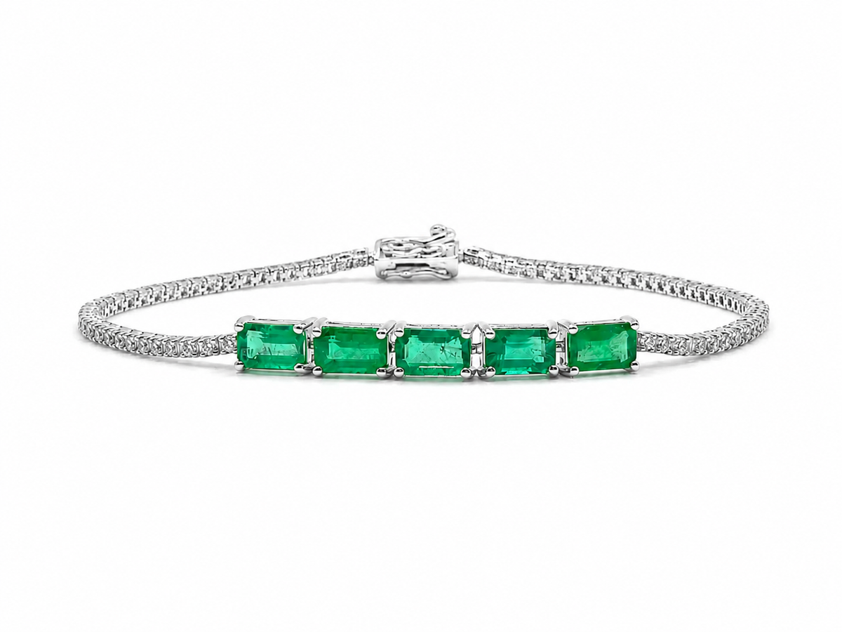Pulsera de Esmeralda con Diamantes