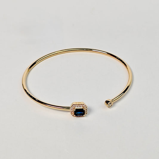 Brazalete Cuadro Zafiro Con Diamantes