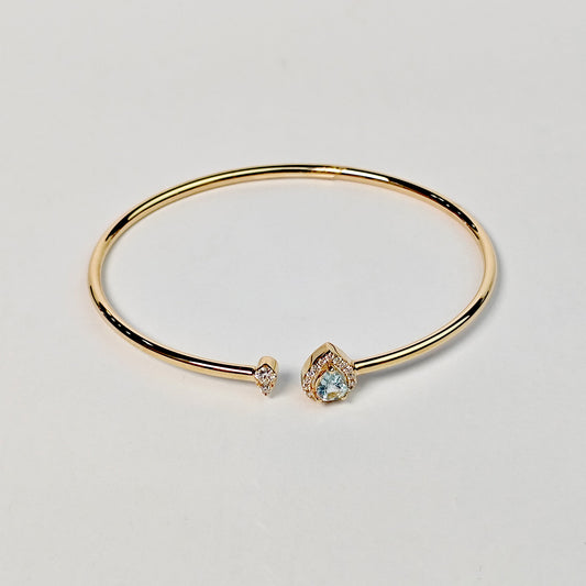 Brazalete Gota De Aguamarina y Diamantes