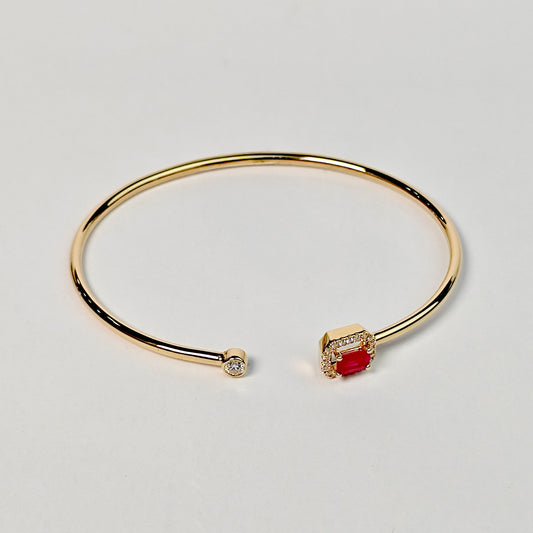 Brazalete Cuadro Rubí Con Diamantes