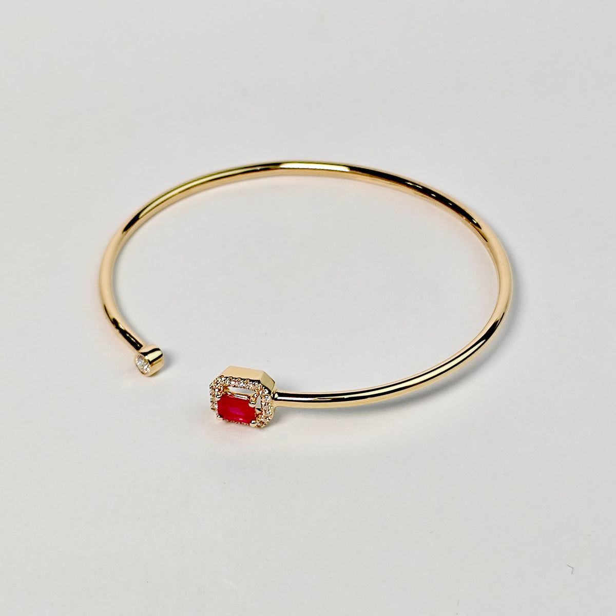 Brazalete Cuadro Rubí Con Diamantes