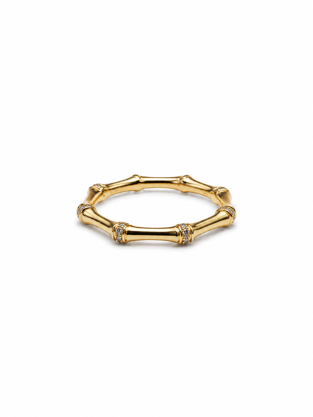 Anillo de diamantes bambú