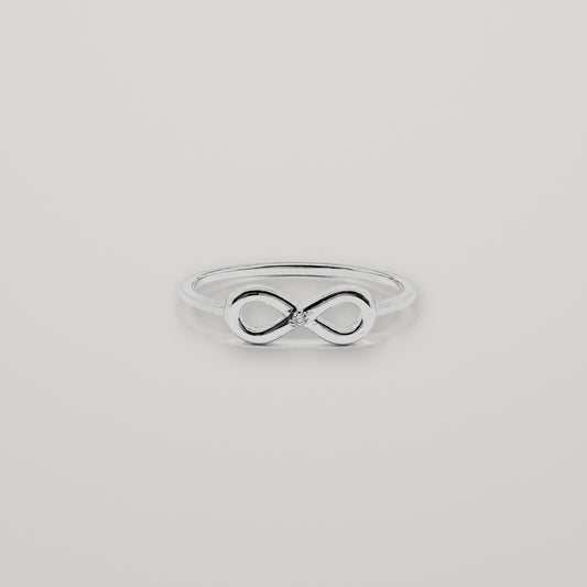 anillo 10k infinito con zirconia