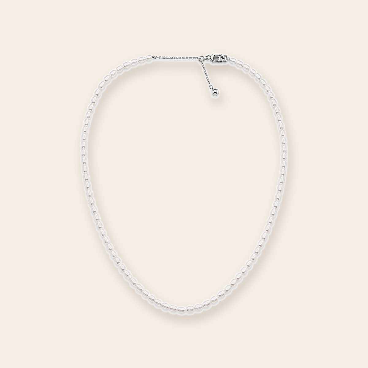 choker de perla arroz mini ajustable fondo crema