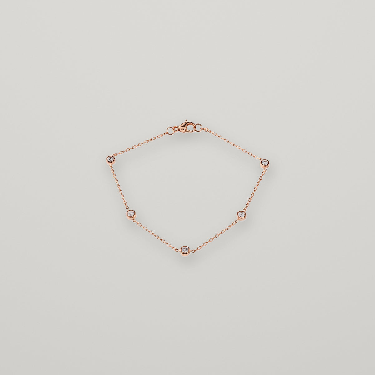 pulsera de 5 diamantes biselados
