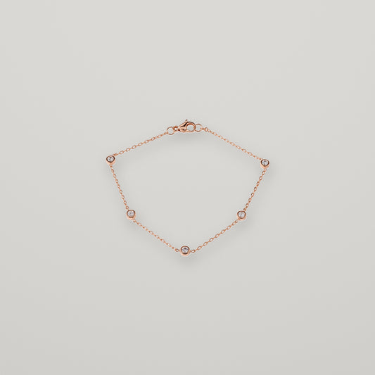 pulsera de 5 diamantes biselados